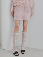 Rose tulle mini skirt ピンク size:M model:175cm MARTA