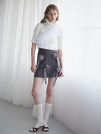 Rose mini skirt グレー size:M model:174cm LERA
