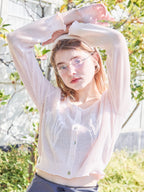 Tulip crochet cardigan ピンク size:M model:174cm KATERYNA