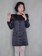 Volume sleeve mini dress ブラック size:M model:161cm 富樫かなえ