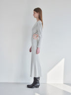 I miss you heart cut dress グレー