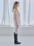 Many ribbon satin mini dress ピンク size:M model:173cm Olesia