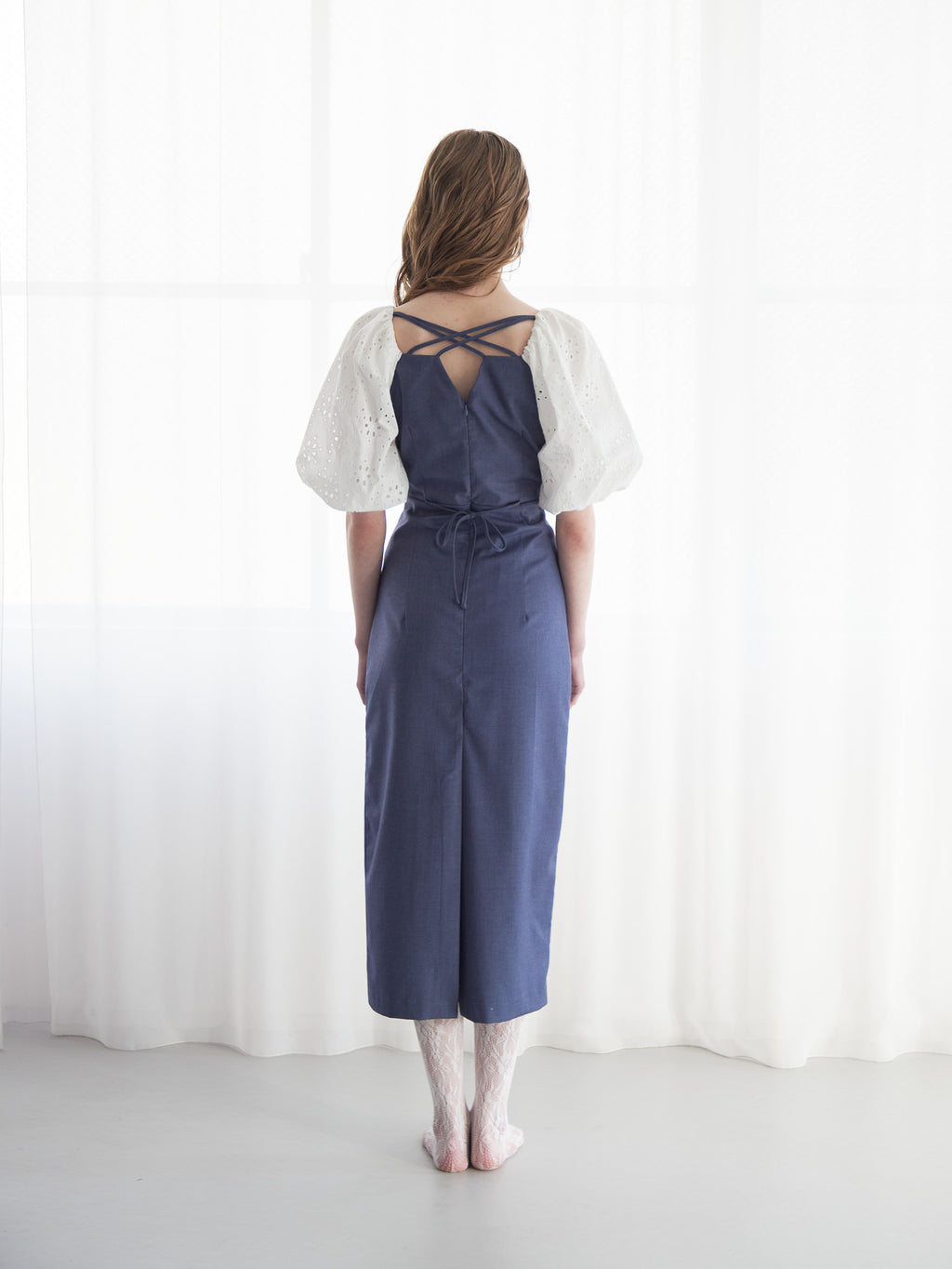 embroidered scarf dress ブルー size:M model:174cm LERA