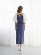 embroidered scarf dress ブルー size:M model:174cm LERA
