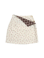 Lace lined mini skirt ホワイト