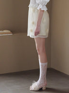 Rose tulle mini skirt イエロー size:M model:175cm MARTA
