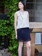 Rhinestone logo sailor collar shirt ホワイト size:M model:170cm ALICE