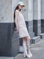 Low belt lace mini dress ピンク size:M model:170cm ALICE