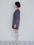 Volume sleeve mini dress グレー size:M model:161cm 富樫かなえ