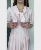 Low waist pleated mini dress