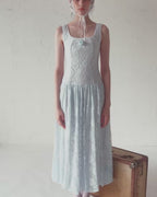 Low switching rose lace dress