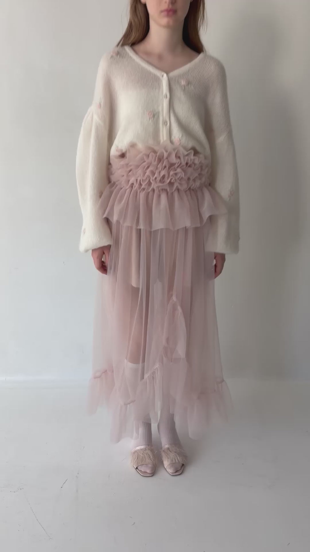 Frill tulle skirt & shorts set
