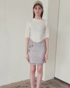 Rose embroidery eyelet short top