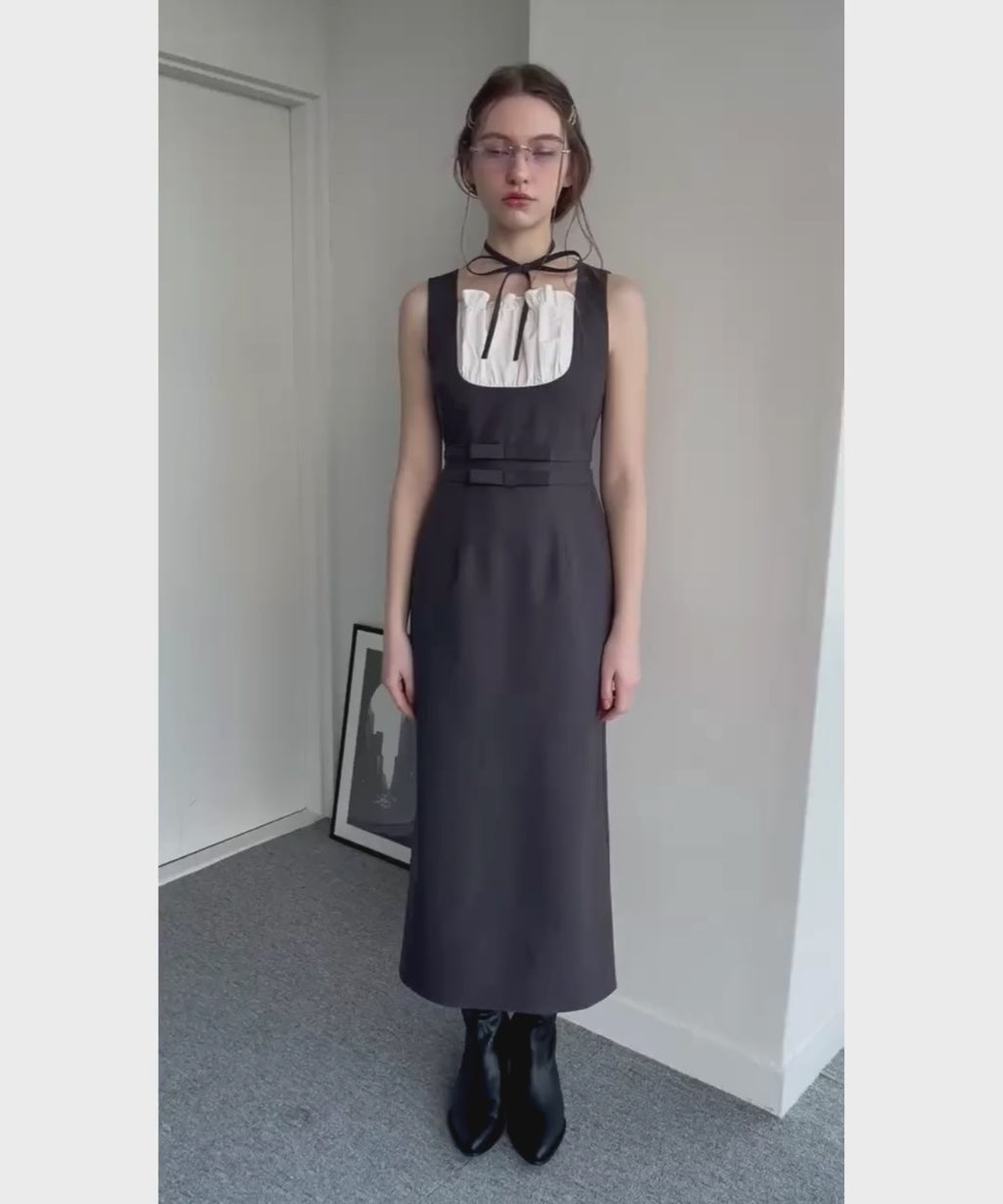 Ribbon waist dress