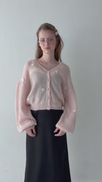Many rose embroidery cardigan