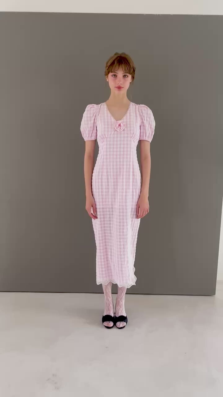 Rose gingham dress