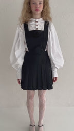 Rose pleated apron dress