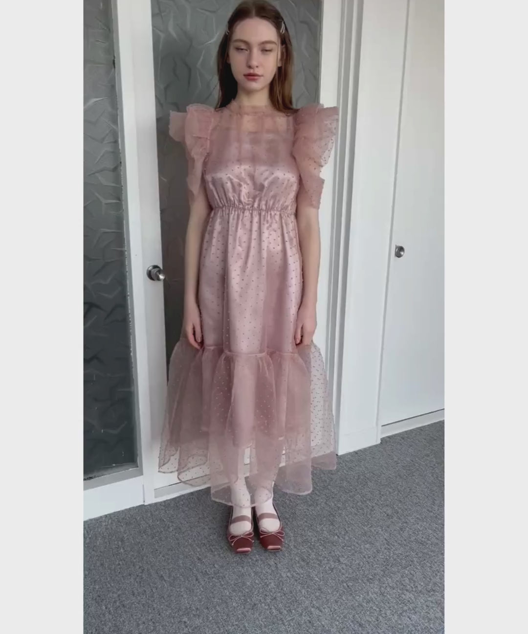 Dot organdy dress