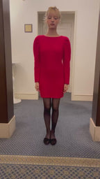 Back open shaggy knit mini dress