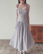 Gingham check back open dress