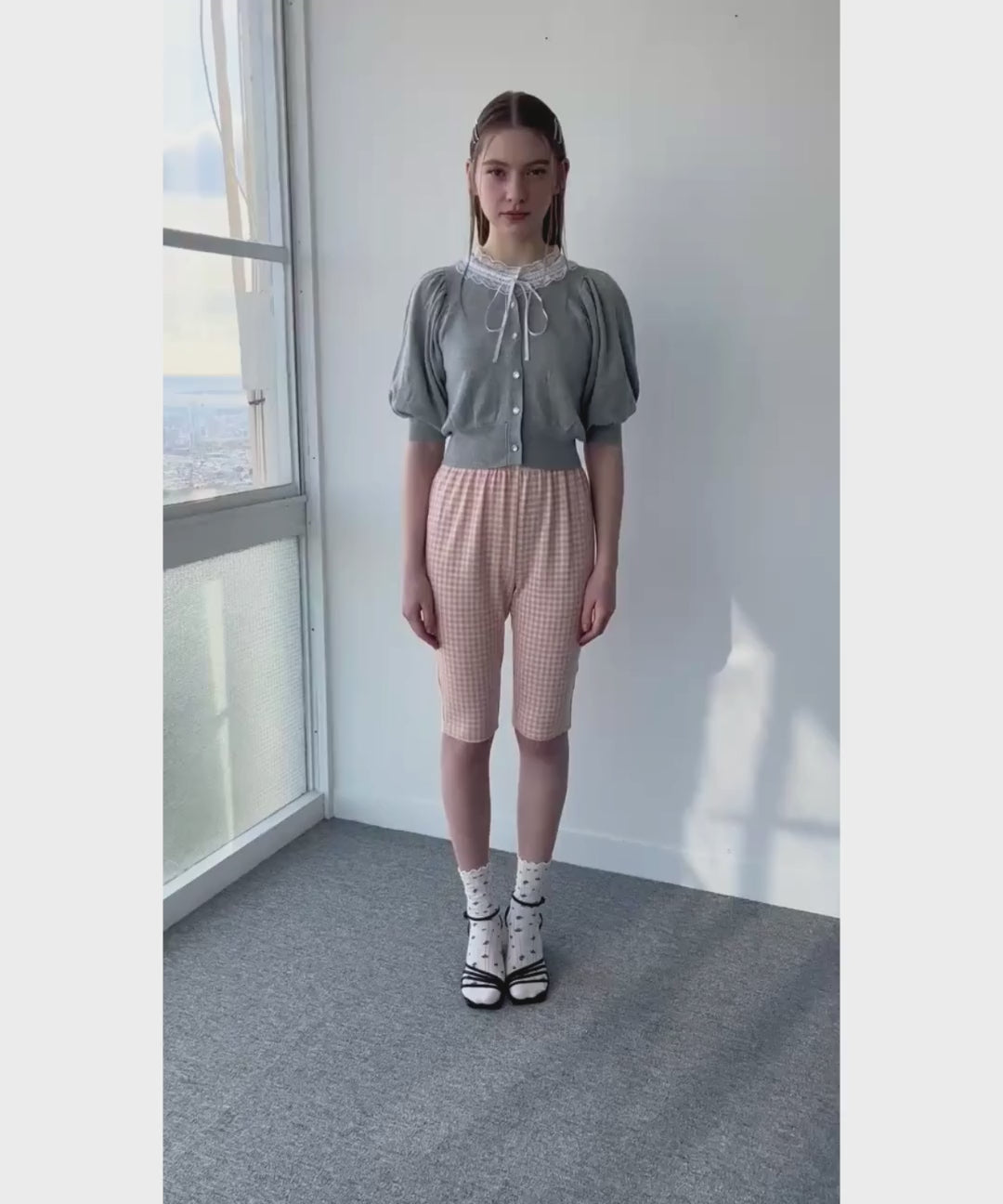 Gingham check sabrina stretch pants