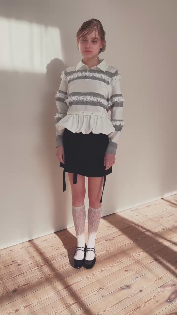 Balloon hem rugby shirt