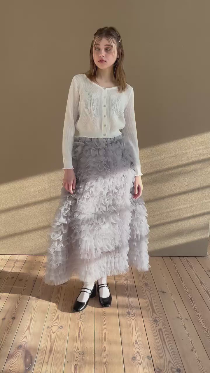 Tulle tiered volume skirt