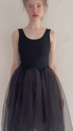 Volume tulle skirt tank dress