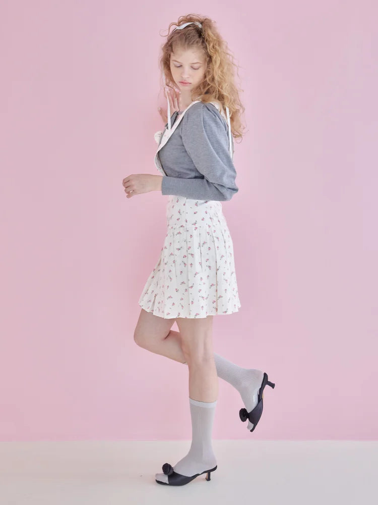 Rose pleated apron dress look
