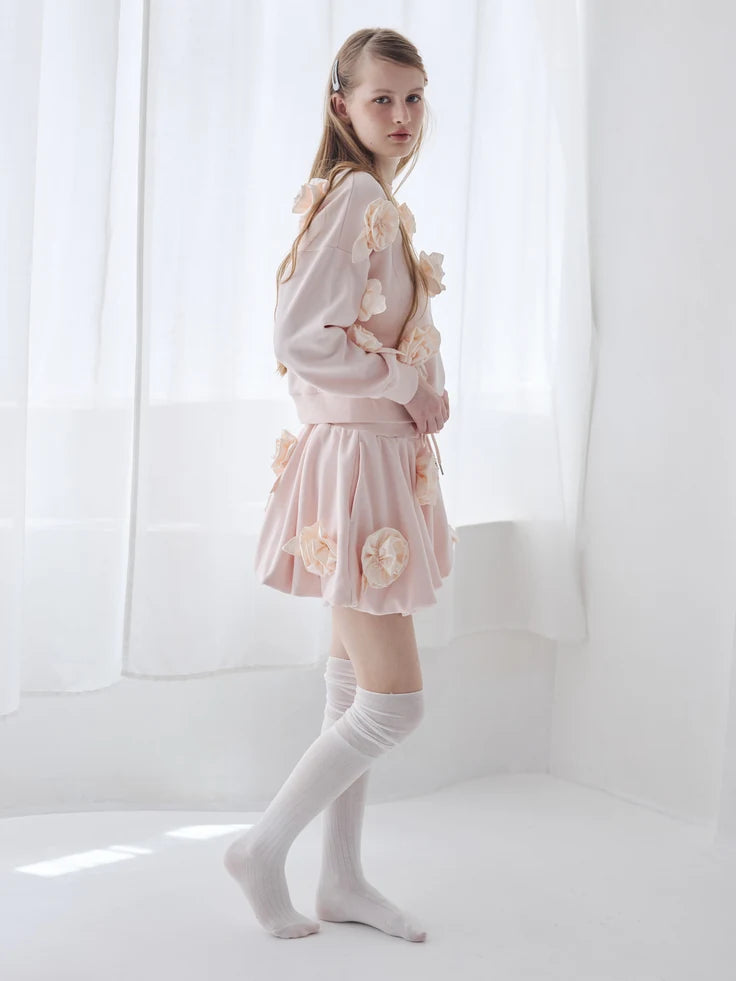 Many rose sweat top pink