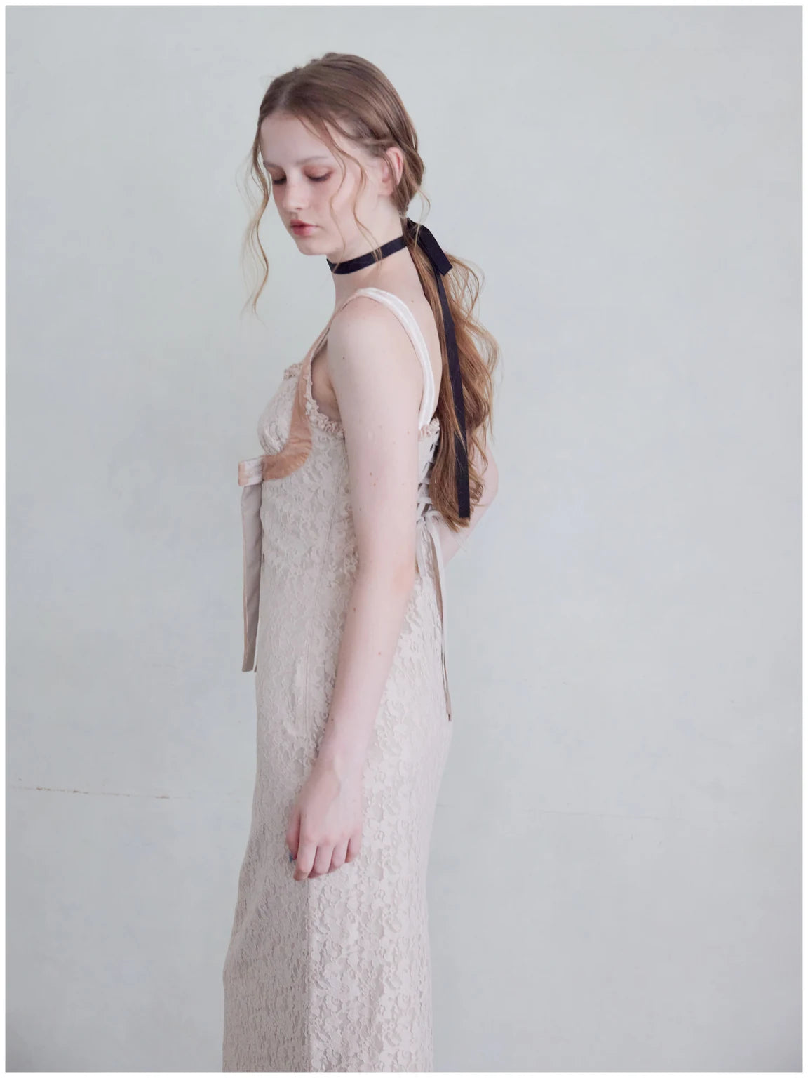 Velvet ribbon lace dress — 1