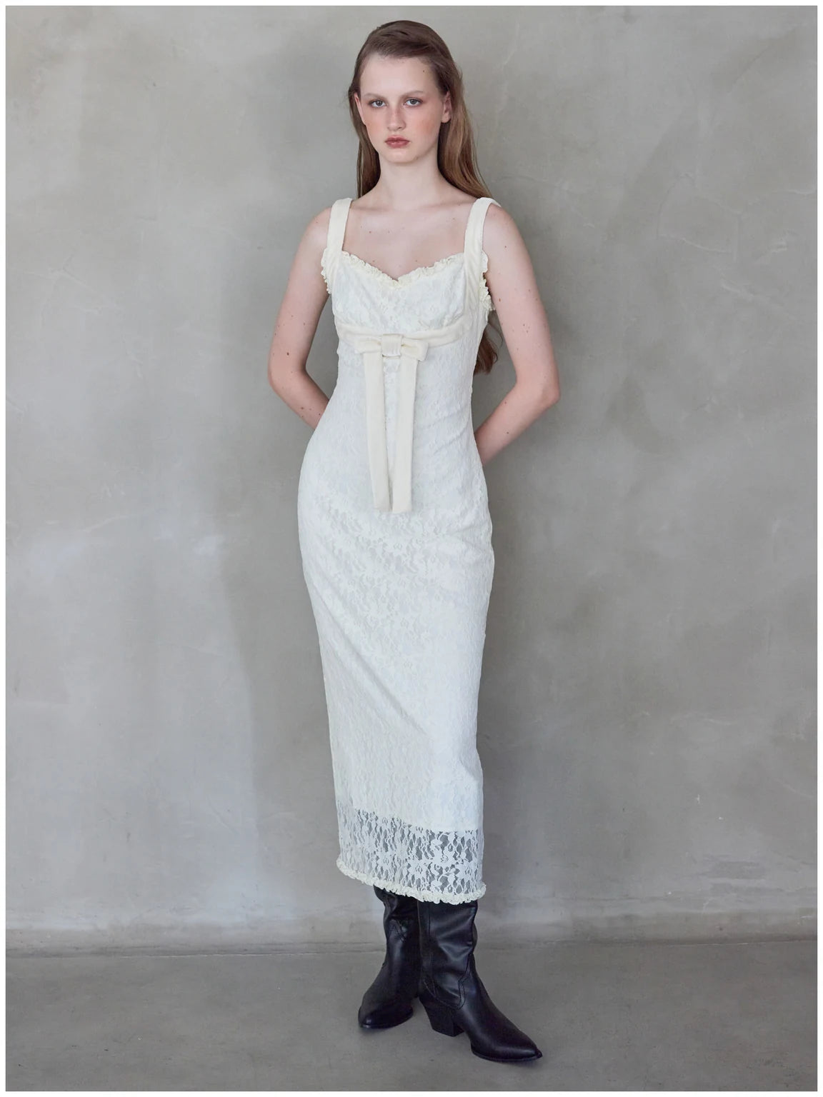 Velvet ribbon lace dress — 3